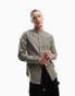 Фото #1 товара ASOS DESIGN slim fit oxford shirt with grandad collar in washed khaki