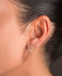 Cubic Zirconia Hoop Earrings in Sterling Silver or 14k Gold over Sterling Silver, 1/2"