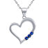 Фото #1 товара Silver necklace HEART with heart pendant with blue Swarovski Zirconia SILVEGO11580NB