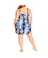 Plus Size Twist Print Swim Dress