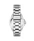 Ladies Diver Quartz Crystal Studded Case ,MOP Dial, Stainless Steel Bracelet Watch