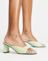 Фото #1 товара RAID Mabelle square toe mid heel mules in green croc