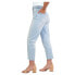 Фото #2 товара Jordache High Rise Paperbag Straight Jean Pant Womens XL Light Blue Cotton Solid