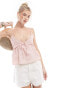 Фото #4 товара Miss Selfridge pink stripe peplum cami top