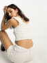 Фото #2 товара Reclaimed Vintage textured beach top co-ord in white