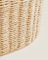 Oval fabric-lined laundry basket