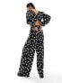 Фото #3 товара Wednesday's Girl polka dot v-neck jumpsuit in black