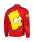 ფოტო #3 პროდუქტის Men's Red The Simpsons Bart Simpson Satin Full-Snap Jacket