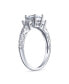 ფოტო #2 პროდუქტის Traditional 3CTW Antique Milgrain Clear Three Stone Princess Solitaire AAA CZ Engagement Ring For Women .925 Sterling Silver