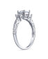 ფოტო #2 პროდუქტის 3CTW Clear Cubic Zirconia Three Stone Princess Solitaire CZ Engagement Ring For Women Sterling Silver