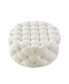 Bella Upholstered Tufted Allover Round Cocktail Ottoman