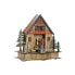 Новогоднее украшение DKD Home Decor дом Зеленый Оранжевый Натуральный Деревянный 27 x 13,5 x 28 cm (3 штук)