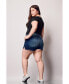 Plus Size Denim Side Vents Shorts Aria, 16 - фото #2