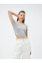 Фото #1 товара Кроптоп Koton Ribbed Crop Tee