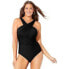 Фото #1 товара Swimsuits for All Women's Plus Size High Neck Wrap One Piece Swimsuit - 10,