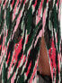 Pieces plisse maxi skirt in multi graphic print