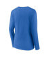 ფოტო #3 პროდუქტის Women's Powder Blue Los Angeles Chargers Wordmark Long Sleeve V-Neck T-shirt