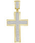 ფოტო #1 პროდუქტის Men's Diamond (1/3 ct. t.w.) Cross Pendant in 10K White or Yellow Gold