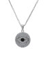 ფოტო #1 პროდუქტის Clear and Black Cubic Zirconia Evil Eye Pendant Necklace