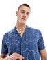 Hollister short sleeve printed shirt in navy