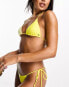 Фото #1 товара Candypants colour block triangle bikini top in yellow