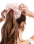 ASOS DESIGN oversized scrunchie with textured organza in baby pink