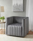 Фото #6 товара Sikora 32" Wide Fabric Channel Tufted Swivel Armchair