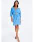 ფოტო #1 პროდუქტის Women's Wrap Woven Buckle Dress