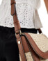 Фото #2 товара Accessorize straw mix crossbody bag in tan