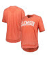 ფოტო #1 პროდუქტის Women's Orange Distressed Clemson Tigers Arch Poncho T-shirt