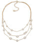 Stone Embellished Layered Necklace, 15-1/4" + 3" extender