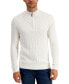 Фото #1 товара Men's Cable Knit Quarter-Zip Cotton Sweater, Created for Macy's