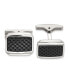 ფოტო #1 პროდუქტის IBGoodman Stainless Steel Textured Black IP-plated Cuff Links