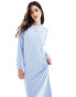 Фото #4 товара ASOS DESIGN long sleeve maxi t-shirt dress in light blue