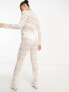 Фото #2 товара Flounce London sheer lace trouser in white co ord