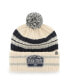 ფოტო #1 პროდუქტის Men's Natural Penn State Nittany Lions Hone Patch Cuffed Knit Hat with Pom