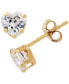 ფოტო #1 პროდუქტის Cubic Zirconia Heart Stud Earrings in 14k Gold