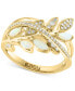 ფოტო #1 პროდუქტის EFFY® Opal (1/4 ct. t.w.) & Diamond (1/5 ct. t.w.) Ring in 14k Yellow Gold