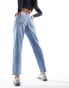 Фото #4 товара New Look waist enhance mom jeans in medium wash blue