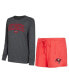 ფოტო #1 პროდუქტის Women's Red, Black Tampa Bay Buccaneers Raglan Long Sleeve T-shirt and Shorts Lounge Set