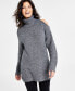 Фото #1 товара Women's Cold-Shoulder Turtleneck Sweater, Created for Macy's