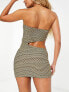 New Girl Order knit cut out bandeau festival summer dress in yellow