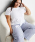 ფოტო #9 პროდუქტის Women's Cotton Blend Short-Sleeve Sleep Tee XS-3X, Created for Macy's