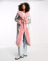 Annorlunda metallic faux shearling edged coat in silver and pink Серебро / Розовый, 34 - фото #2