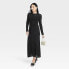 Фото #2 товара Women's Long Sleeve Maxi Pointelle Dress - A New Day Black XS