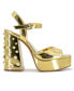 Фото #2 товара Women's Dolly Imitation Pearls Platform Block Heel Sandals