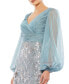 ფოტო #2 პროდუქტის Women's Illusion Puff Sleeve Pleated Bodice Embellished Gown