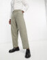 New Look relaxed pleat front trousers in khaki