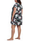 Plus Size Floral Short-Sleeve Snap Robe