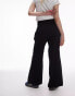 Фото #3 товара Topshop Petite darted hem detail tailored straight leg trouser in black